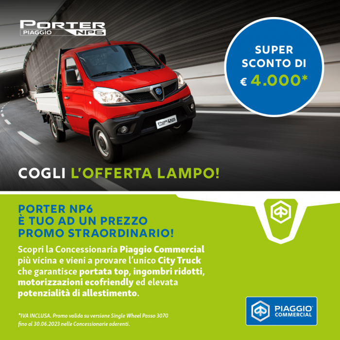 PROMO PORTER NP6 OFFERTA LAMPO - Sconto 4000€